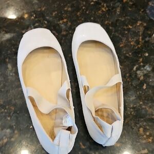 Janie And Jack Cream Shimmer Kids Ballet Flats